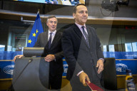 Polish Foreign Minister Rados?aw Sikorski outlines Poland's EU Presidency priorities at EU Parliament in Brussels, Belgium