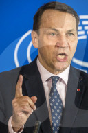 Polish Foreign Minister Rados?aw Sikorski outlines Poland's EU Presidency priorities at EU Parliament in Brussels, Belgium