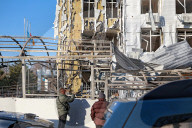 Aftermath of Russian massive drone attack on Odesa