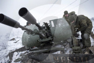 Pro-government forces fight in Ukraine 
