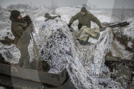 Pro-government forces fight in Ukraine 