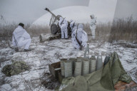 Pro-government forces fight in Ukraine 