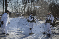 Pro-government forces fight in Ukraine 