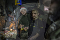 Pro-government forces fight in Ukraine 
