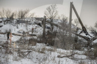 Pro-government forces fight in Ukraine 