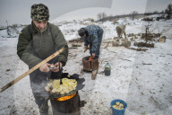 Pro-government forces fight in Ukraine 