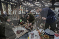 Pro-government forces fight in Ukraine 