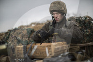 Pro-government forces fight in Ukraine 
