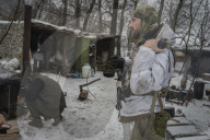Pro-government forces fight in Ukraine 