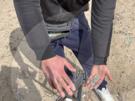 Beachcombing with metal detector on Athens beaches