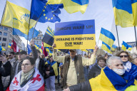 Demonstration in Brussels Marks Third Anniversary of Russia's Invasion of Ukraine
