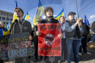 Demonstration in Brussels Marks Third Anniversary of Russia's Invasion of Ukraine