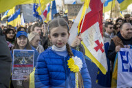 Demonstration in Brussels Marks Third Anniversary of Russia's Invasion of Ukraine