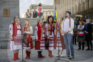 Demonstration in Brussels Marks Third Anniversary of Russia's Invasion of Ukraine