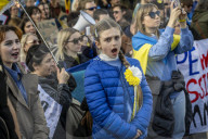 Demonstration in Brussels Marks Third Anniversary of Russia's Invasion of Ukraine