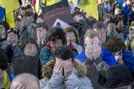 Demonstration in Brussels Marks Third Anniversary of Russia's Invasion of Ukraine