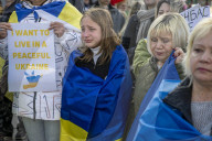 Demonstration in Brussels Marks Third Anniversary of Russia's Invasion of Ukraine