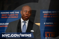 Mayor Eric Adams holds a press conference