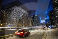 European Council building illuminated at night in Brussels