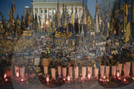 Zelenskyy hails ‘absolute heroism’ of Ukraine as world leaders visit Maidan Nezalezhnosti, Kyiv, Ukraine