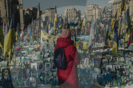 Zelenskyy hails ‘absolute heroism’ of Ukraine as world leaders visit Maidan Nezalezhnosti, Kyiv, Ukraine