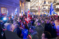 Campaign Against Anti-semitism protests outside the BBC following airing of Hamas propaganda film. London, UK.