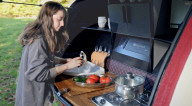 3D printed mobile home made from recycled plastic bottles.