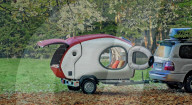 3D printed mobile home made from recycled plastic bottles.