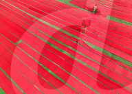 Red cloth laid out by Sabina Akter