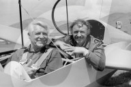 Cary Grant and Gene Hackman in a Glider During Brut Film Festival