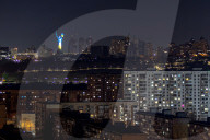 Motherland Monument shines in Ukraine's national colours