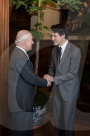 King Charles with Justin Trudeau  at Sandringham