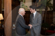 King Charles with Justin Trudeau  at Sandringham