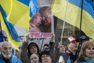 Ukrainians Protest in Brussels, Urging Continued U.S. Support for Ukraine