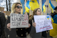 Ukrainians Protest in Brussels, Urging Continued U.S. Support for Ukraine