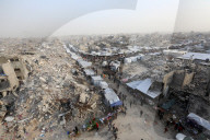 Gazans shopping among the rubble in Jabalia Refugee Camp
