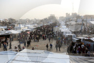 Gazans shopping among the rubble in Jabalia Refugee Camp