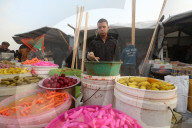 Gazans shopping among the rubble in Jabalia Refugee Camp