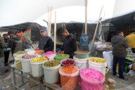 Gazans shopping among the rubble in Jabalia Refugee Camp