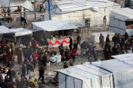 Gazans shopping among the rubble in Jabalia Refugee Camp