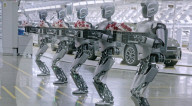 Robots deliver women's day roses to car plant workers