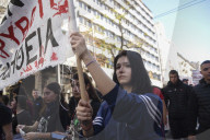 Students protest in Greece