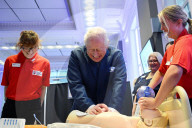 King Charles at Royal College of Nursing event in London, UK.