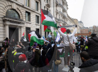Stop The Hate a pro Israel campaign group counter a protest by LSE students, outside LSE, London, UK.