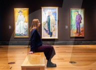 Edvard Munch Portraits exhibition at the National Portrait Gallery, London, UK.