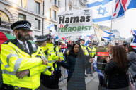 Stop The Hate a pro Israel campaign group counter a protest by LSE students, outside LSE, London, UK.