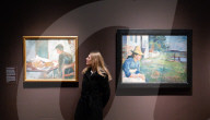 Edvard Munch Portraits exhibition at the National Portrait Gallery, London, UK.