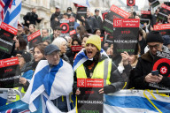 Stop The Hate a pro Israel campaign group counter a protest by LSE students, outside LSE, London, UK.