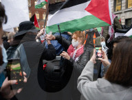 Stop The Hate a pro Israel campaign group counter a protest by LSE students, outside LSE, London, UK.