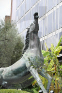 The horse symbol of Rai at the Rai Headquarters Viale Mazzini.